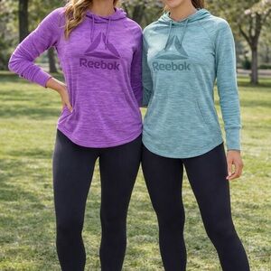 Reebok Women's Purple and Teal Hoodies